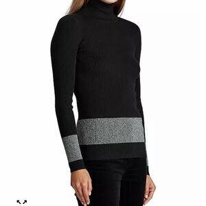Ralph Lauren Black and Gray Turtleneck Sweater